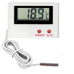 SKADIOO Plastic Temperature Meter With On/Off Button | Aquarium Thermo