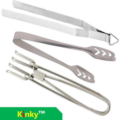 Kinky Stainless Steel Roti and Momo Chimta with Pakkad / 28.5 cm, 20.5
