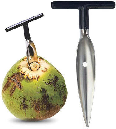 Craftbin Steel Coconut Opener Tool, Green Coconut Nariyal Straight Pee