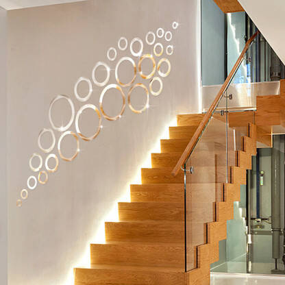 RADHAKRIPA 151 CM 3D ACRYLIC STICKERS MIRROR STICKERS WALL STICKERS RI