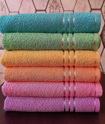 Xy Decor Cotton 400 GSM Face Towel Set(Pack of 6)
