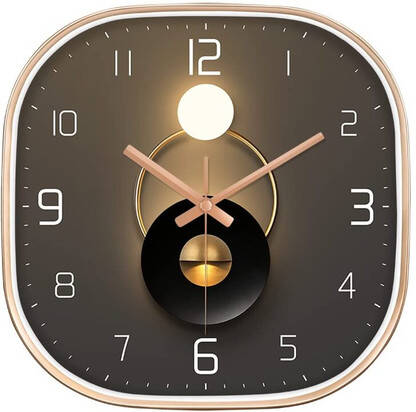 GINOYABROTHERS Analog 24 cm X 24 cm Wall Clock(Brown, With Glass, Stan