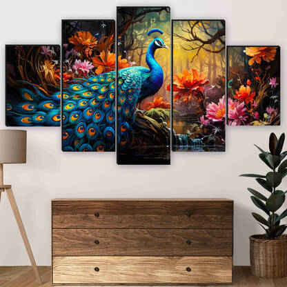 saf peacock nature theme for living room, wall decoration Digital Repr
