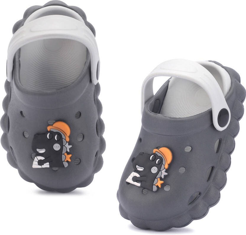 GLJ CLASSMATE SLING BACK CLOGS FOR BOYS & GIRLS(GREY , 2 - 3 YEARS)