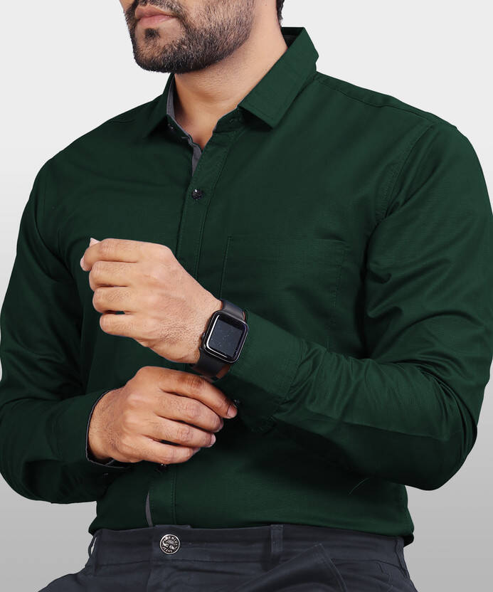 VeBNoR Men Regular Fit Solid Button Down Collar Formal Shirt