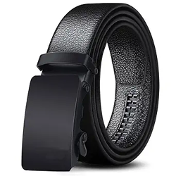 ZORO Men's Vegan Leather Belt for Men, Formal/Casual,Autolock,Black |
