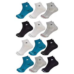 SJeware 12 Pairs Solid Cotton Ankle Length Socks for Men & Women, Mult