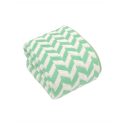 tundwal's Green & White Striped Super Soft Microfiber 400 GSM Bath Tow