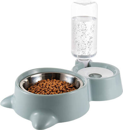 Maharaj Mall oval Plastic Pet Bowl & Bottle(250 ml Grey)
