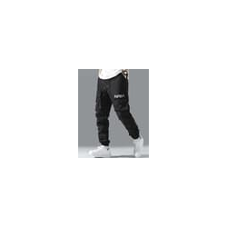 POSHAX Men Typographic Print Joggers with Cargo Pockets