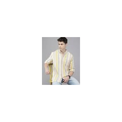 THE BEAR HOUSE Men Striped Slim Fit Shirt with Patch Pocket