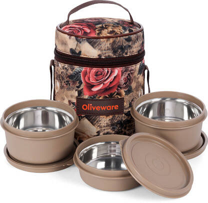 OLIVEWARE LUNCH BOX 3 CONTAINERS LUNCH BOX(1200 ML)