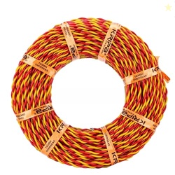 CabONE Two Core Copper Electrical Wire, 90 Meter (Red & Yellow) | Heat