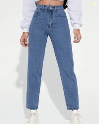 SHEIN Shein Ankle Length Fly With Button Closure Light Wash Jeans