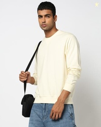 YOUSTA Men Regular Fit Crew-Neck Sweatshirt