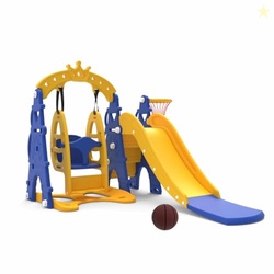 Amazon Brand - Solimo 3-in-1 Garden Castle Slide & Swing for Indoor &
