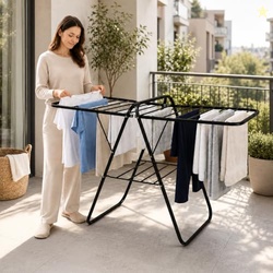 Lifelong Heavy-Duty Cloth Dryer Stand | Foldable Laundry Rack with Stu