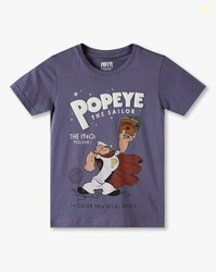 KB TEAM SPIRIT Boys Popeye Print Tailored Fit Round-Neck T-Shirt