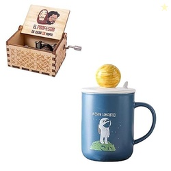 Eitheo Toys Wooden Handcraft Music Box Gift Set (Combo_3014_MB_Mug)