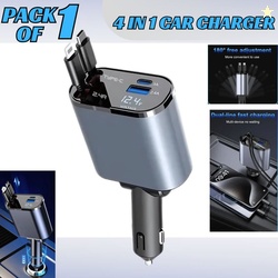 Autozap 120 W Turbo Car Charger (Grey, With USB Cable)