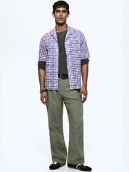 H&M Exclusive Collection Blue Regular Fit Cotton Checked Shirt