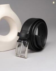 LOUIS PHILIPPE Textured Leather Belt with Buckle Closure