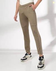 TEAMSPIRIT Men Straight Track Pants with Contrast Piping