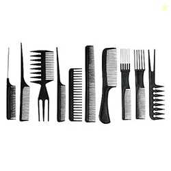 10PCS Black Hair Comb Professional Salon Hairdressing Hair Stylists St