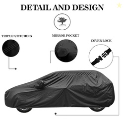 Sulfar 100% Water Resistant Car Body Cover Compatible with Mirror for