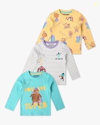 INF FRENDZ Boys Pack of 3 Printed Regular Fit Round-Neck T-Shirts