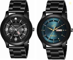 PIRASO (ANALOG DAY-DATE WORKING DISPLAY COMBO BLACK&BLUE DIAL&BLA...mo