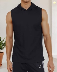 SHEIN Shein Medium Length Sleeveless Hooded Tshirt