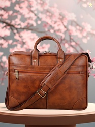 HARD CRAFT Men Laptop Bag With Detachable Sling Strap