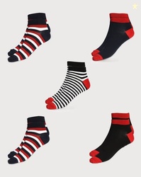 ALTHEORY BY AZORTE Pack of 5 Patterned Ankle Socks