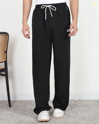 SHEIN Shein Full Length Elasticated Drawstring Waist Straight Track Pa