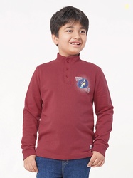 Ed-a-Mamma Boys Red Crop Padded Jacket with Patchwork