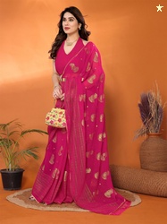 DIKONA DESIGNER Ethnic Motifs Printed Pure Georgette Saree